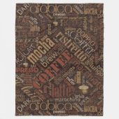 Couverture Polaire Café sur Burlap Word Cloud Brown ID283 (Devant)
