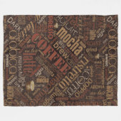 Couverture Polaire Café sur Burlap Word Cloud Brown ID283 (Devant (Horizontal))