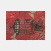 Couverture Polaire Cage d'oiseaux décorative avec papillons (Devant (Horizontal))
