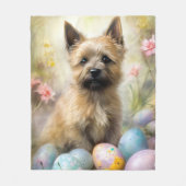 Couverture Polaire Cairn Terrier avec les oeufs de Pâques (Devant)