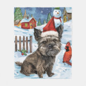 Couverture Polaire Cairn Terrier Chien Winter Wonderland Noël Joie (Devant)