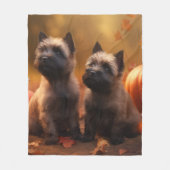 Couverture Polaire Cairn Terrier Chiot Automne Citrouille de plaisir (Devant)