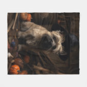 Couverture Polaire Cairn Terrier Citrouilles Halloween effroi (Devant (Horizontal))