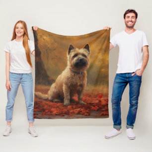 Couverture Polaire Cairn Terrier dans les feuilles d'automne Inspire
