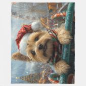 Couverture Polaire Cairn Terrier Dog Roller Dessous de verre Noël (Devant)