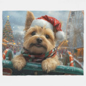Couverture Polaire Cairn Terrier Dog Roller Dessous de verre Noël (Devant (Horizontal))