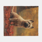 Couverture Polaire Cairn Terrier en automne Leaves automne Inspire (Devant (Horizontal))