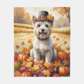 Couverture Polaire Cairn Terrier En Automne Quitte L'Art Thanksgiving (Devant)