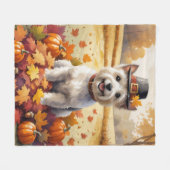 Couverture Polaire Cairn Terrier En Automne Quitte L'Art Thanksgiving (Devant (Horizontal))