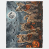 Couverture Polaire Cairn Terrier Halloween Éffrayant (Devant)