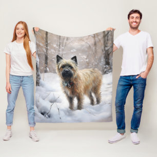Couverture Polaire Cairn Terrier Qu'Il Neige Noël