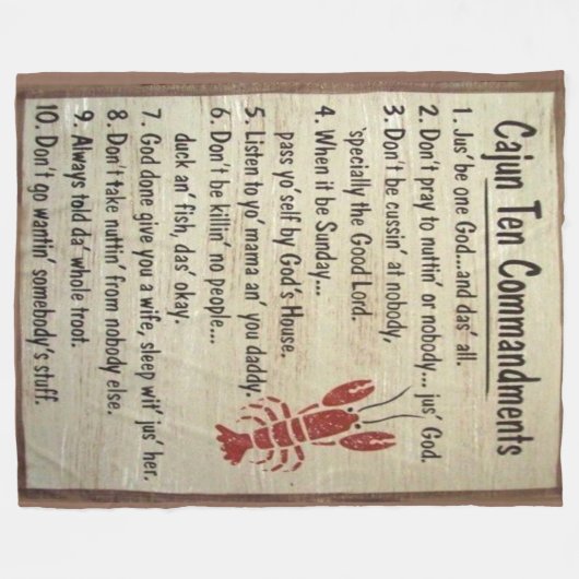 COUVERTURE POLAIRE CAJUN DIX COMMANDEMENTS (Devant (Horizontal))