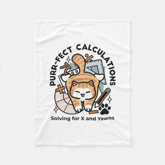 Couverture Polaire Calculs Parfaits – Création de chat de maths drôle (Devant)
