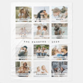 Couverture Polaire Calendrier moderne Collage photo Noël (Devant)