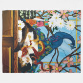 Couverture Polaire Calico Cat Dragon Rouge (Devant (Horizontal))