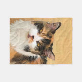 Couverture Polaire Calico Cat Painting - Cute Original Cat Art (Devant (Horizontal))