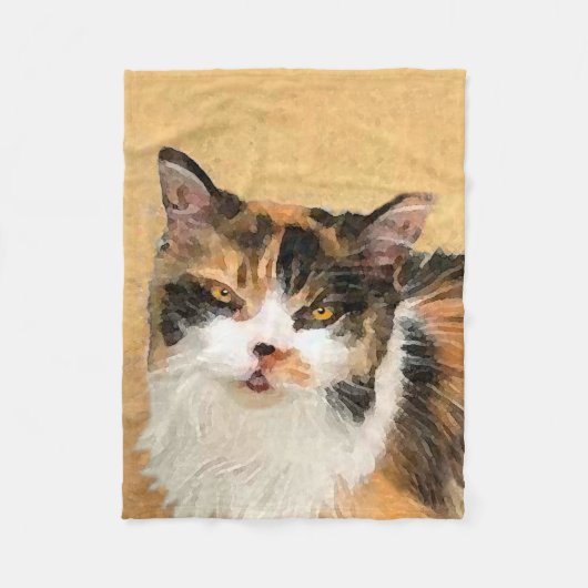 Couverture Polaire Calico Cat Painting - Cute Original Cat Art (Devant)