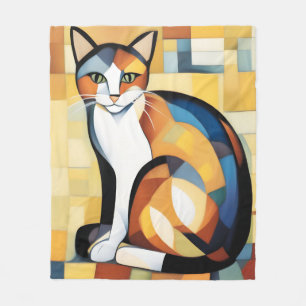 Couverture Polaire Calico Cubisme Une Feline