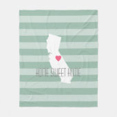 Couverture Polaire California Home State Love with Custom Heart (Devant)