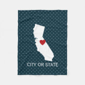 Couverture Polaire California Home State Map - Custom City (Devant)