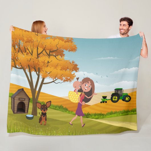 Couverture Polaire Câlins de récolte Cozy (En situation)