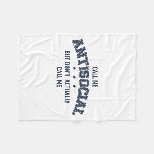 Couverture Polaire Call Me Antisocial But Don't Actually Call Me Funn (Devant (Horizontal))