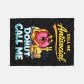 Couverture Polaire Call Me Antisocial Donut Pun Funny Introvert Quote (Devant (Horizontal))