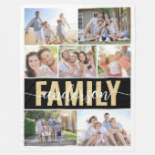 Couverture Polaire Calligraphie de famille Typographie Collage photo (Devant)