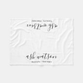 Couverture Polaire Calligraphie manuscrite simple et moderne blanc cl (Devant (Horizontal))