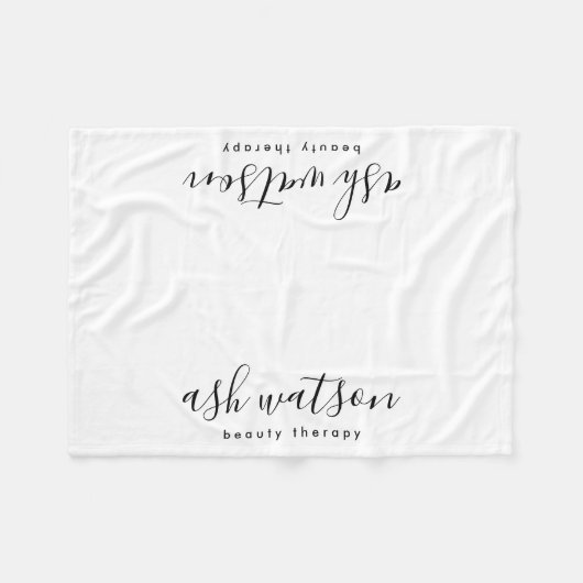 Couverture Polaire Calligraphie manuscrite simple et moderne blanc cl (Devant (Horizontal))