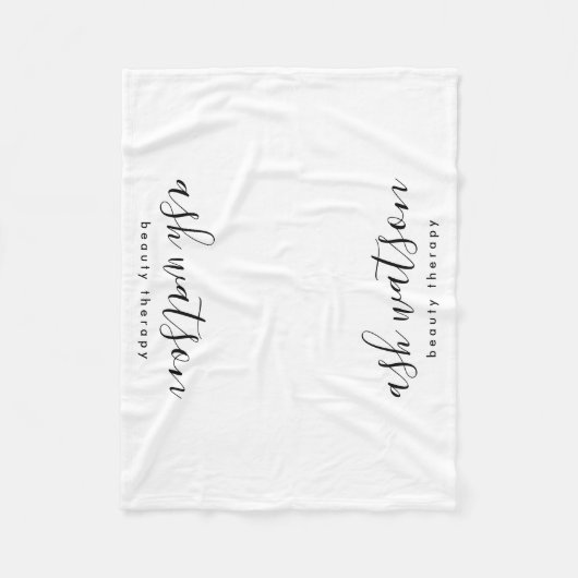 Couverture Polaire Calligraphie manuscrite simple et moderne blanc cl (Devant)