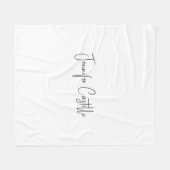 Couverture Polaire Calligraphie minimaliste noire blanche (Devant (Horizontal))