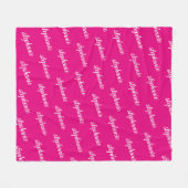 Couverture Polaire Calligraphie rose élégante Nom de la répétition pe (Devant (Horizontal))