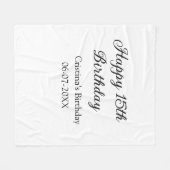 Couverture Polaire calligraphie simple minimum heureux 15e anniversai (Devant (Horizontal))