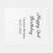 Couverture Polaire calligraphie simple minimum heureux 2e anniversair (Devant (Horizontal))