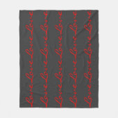Couverture Polaire Calligraphie Tendance Grise Rouge Amour Mariage (Devant)