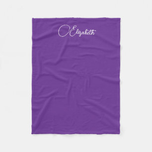 Couverture Polaire Calligraphie tendance Nom du script Royal Purple S