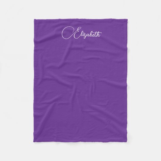 Couverture Polaire Calligraphie tendance Nom du script Royal Purple S (Devant)