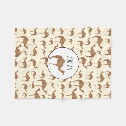 Couverture Polaire Camel Animal Motif Nom personnalisé (Devant (Horizontal))