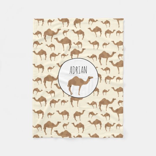 Couverture Polaire Camel Animal Motif Nom personnalisé (Devant)