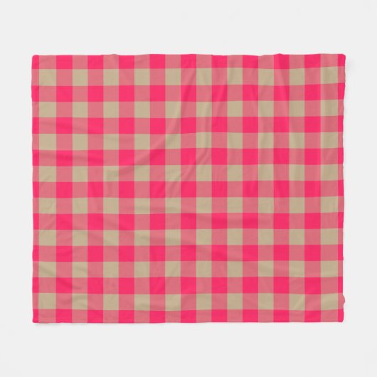Couverture Polaire Camel Diva Pink Buffalo Check En vichy Motif (Devant (Horizontal))