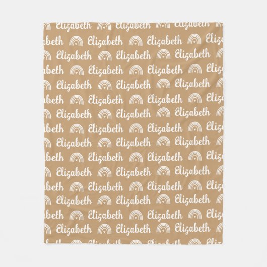 Couverture Polaire Camel tendance Rainbow Custom Calligraphy Nom (Devant)
