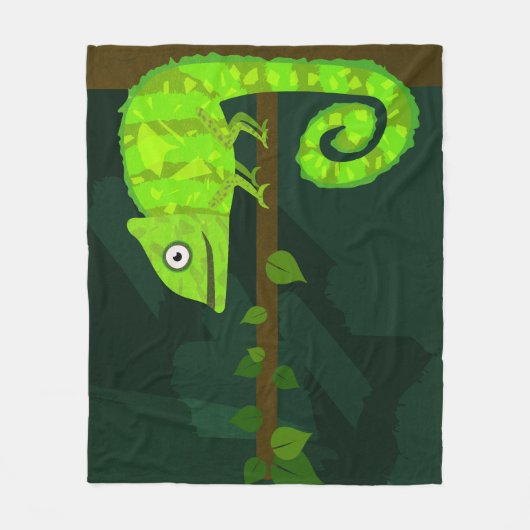 Couverture Polaire Caméléon mignon vert (Devant)