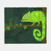 Couverture Polaire Caméléon mignon vert (Devant (Horizontal))
