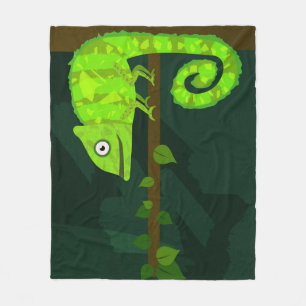 Couverture Polaire Caméléon vert mignon