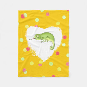 Couverture Polaire caméléon vert mignon