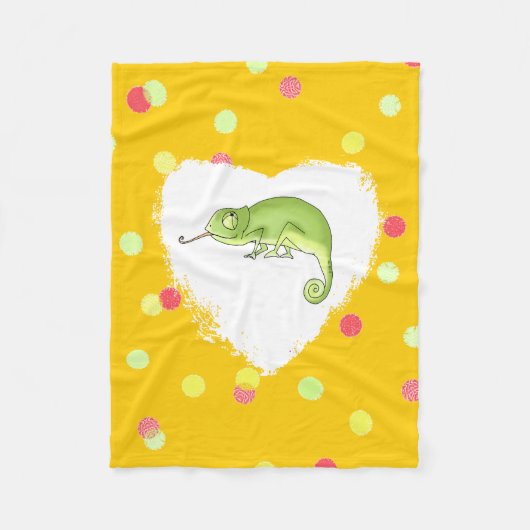 Couverture Polaire caméléon vert mignon (Devant)