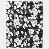 Couverture Polaire CAMELLIAS BLANCS NOIRS, FEUILLES, FOLIAGE, Floral  (Devant)