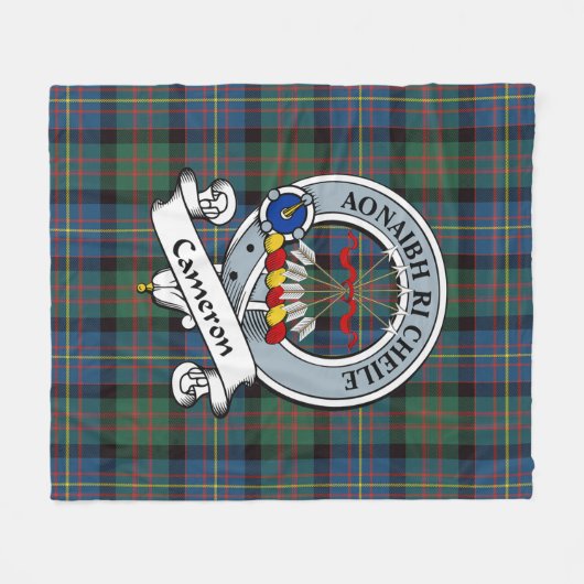 Couverture Polaire Cameron de Erracht Ancien Clan Badge Tartan Plaid (Devant (Horizontal))