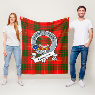 Couverture Polaire Cameron Moderne Clan Badge Tartan Plaid
